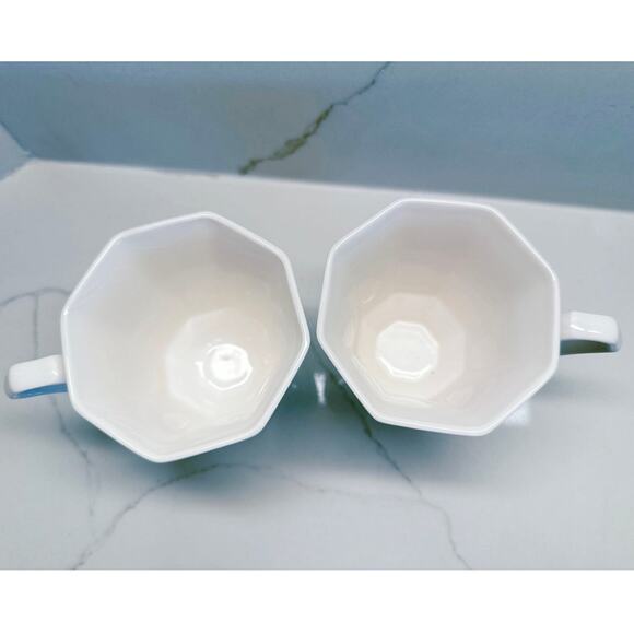 Set of 2 Nikko Christmastime Footed Holiday Tree Pedestal Coffee Tea Cup - White - Picture 3 of 6